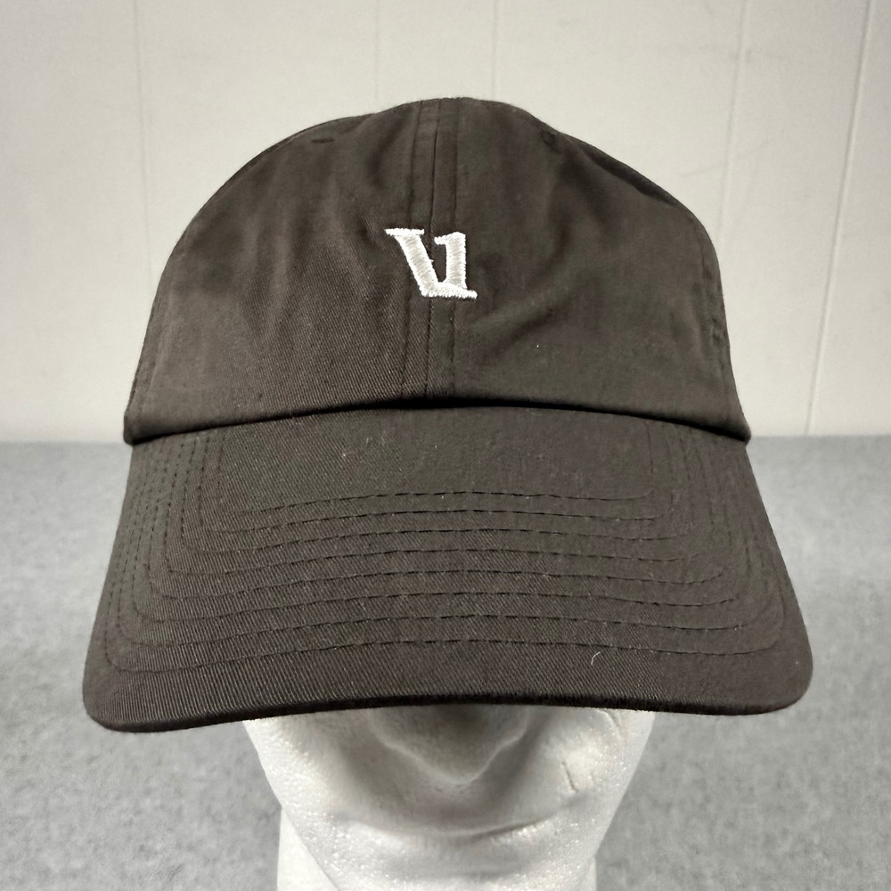 Vuori Mens Brown Cotton Blend Adjustable Dad Hat Baseball Cap Embroidered Logo